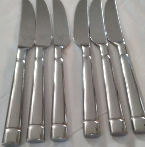 Kate Spade Lenox Fair Harbor 6 Dinner Knives Glossy Stainless - Picture 1 of 7